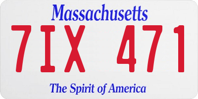 MA license plate 7IX471
