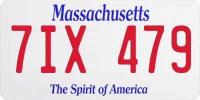 MA license plate 7IX479