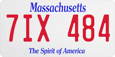 MA license plate 7IX484