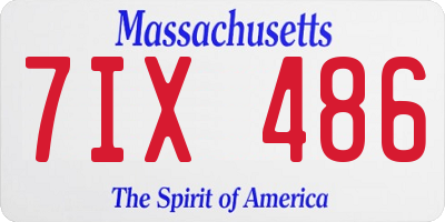 MA license plate 7IX486
