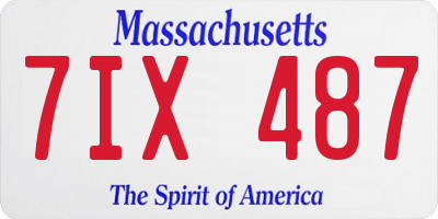 MA license plate 7IX487