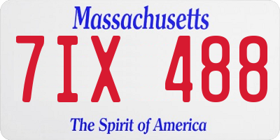 MA license plate 7IX488