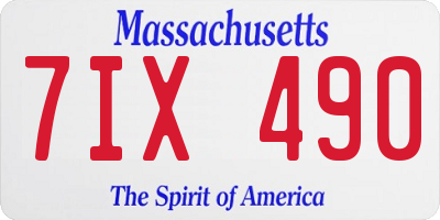 MA license plate 7IX490