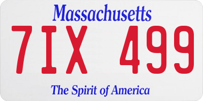 MA license plate 7IX499