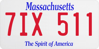 MA license plate 7IX511