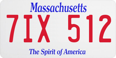 MA license plate 7IX512