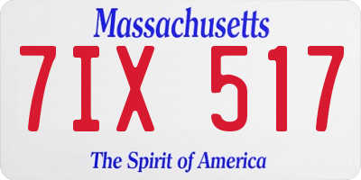 MA license plate 7IX517