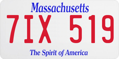 MA license plate 7IX519