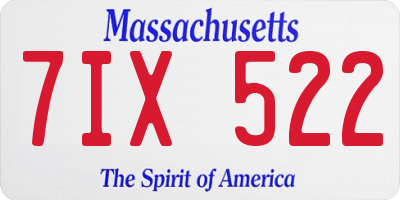 MA license plate 7IX522
