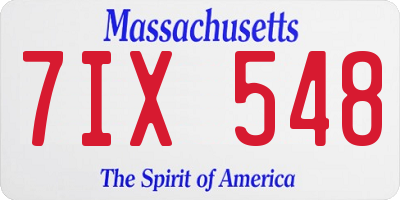 MA license plate 7IX548