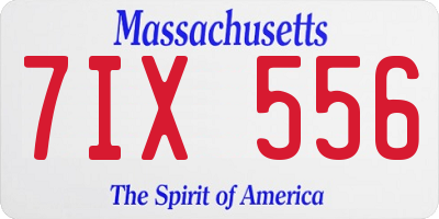 MA license plate 7IX556