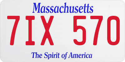MA license plate 7IX570