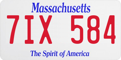 MA license plate 7IX584