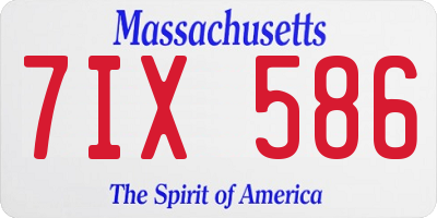 MA license plate 7IX586