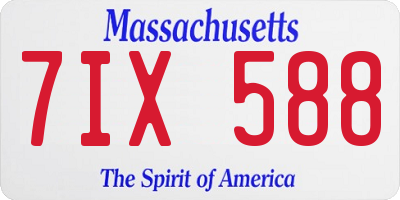 MA license plate 7IX588