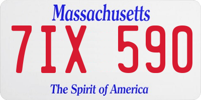 MA license plate 7IX590