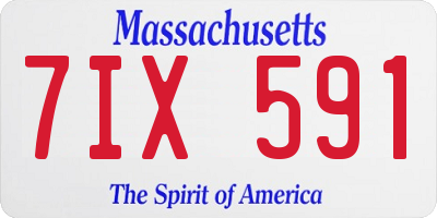MA license plate 7IX591