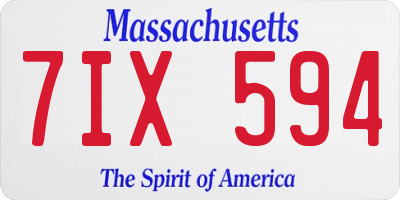 MA license plate 7IX594