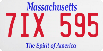 MA license plate 7IX595
