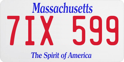 MA license plate 7IX599