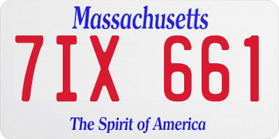 MA license plate 7IX661