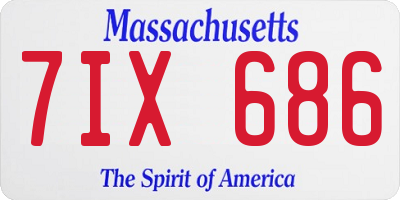 MA license plate 7IX686