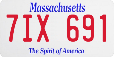 MA license plate 7IX691