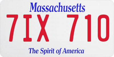 MA license plate 7IX710