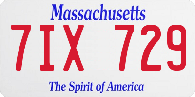 MA license plate 7IX729