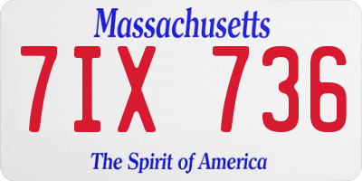 MA license plate 7IX736