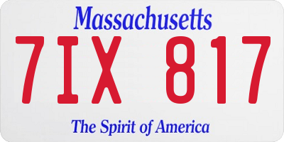 MA license plate 7IX817