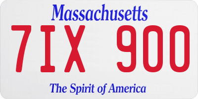 MA license plate 7IX900