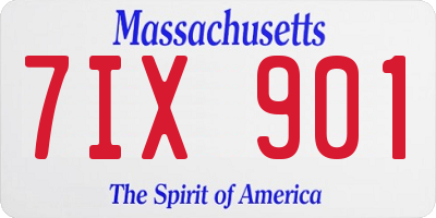 MA license plate 7IX901