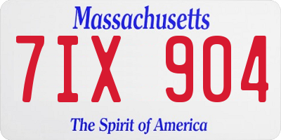MA license plate 7IX904