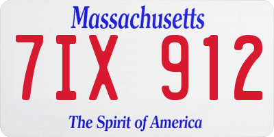 MA license plate 7IX912