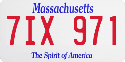 MA license plate 7IX971