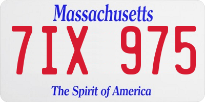 MA license plate 7IX975
