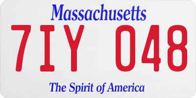 MA license plate 7IY048