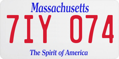 MA license plate 7IY074