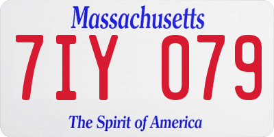 MA license plate 7IY079