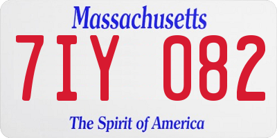 MA license plate 7IY082