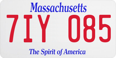 MA license plate 7IY085
