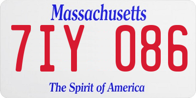 MA license plate 7IY086