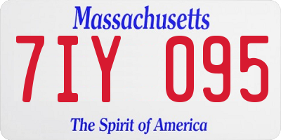 MA license plate 7IY095