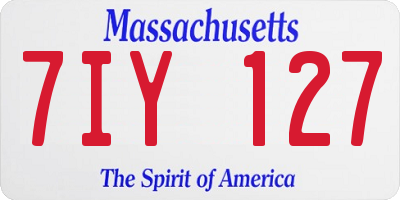 MA license plate 7IY127