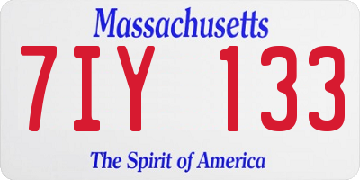 MA license plate 7IY133