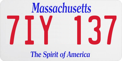 MA license plate 7IY137