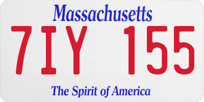 MA license plate 7IY155
