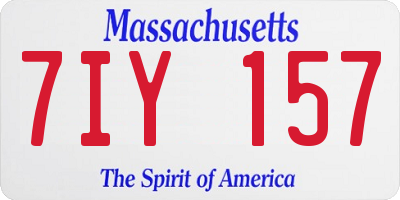 MA license plate 7IY157