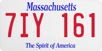 MA license plate 7IY161